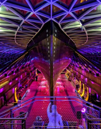 Cutty Sark set up for a dinner party